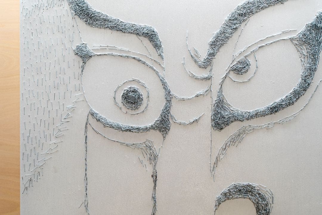 A1原画｜連獅子｜タッカーアート｜一点物｜インテリア｜現代アート