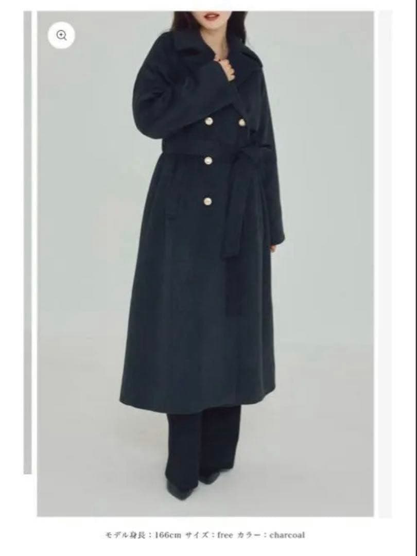 【美品】polāura ポローラ　ウールロングトレンチコート ケープ付
