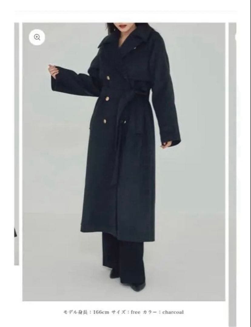 【美品】polāura ポローラ　ウールロングトレンチコート ケープ付