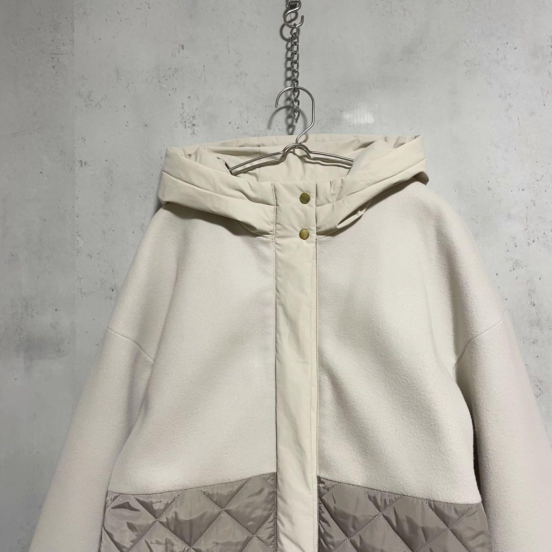 ノーリーズ NOLLEY’S 異素材切替キルティングロングコート
