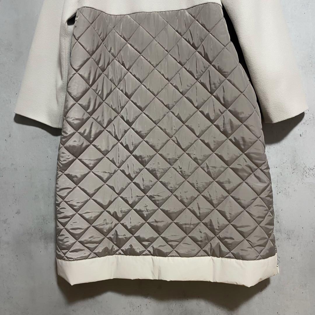 ノーリーズ NOLLEY’S 異素材切替キルティングロングコート