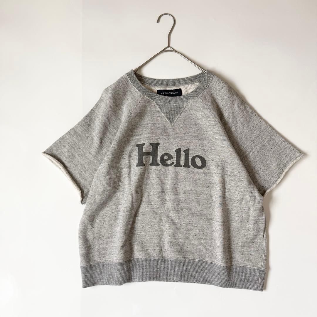 マディソンブルー　HELLO SWEAT S　半袖　スウェット　グレー　00