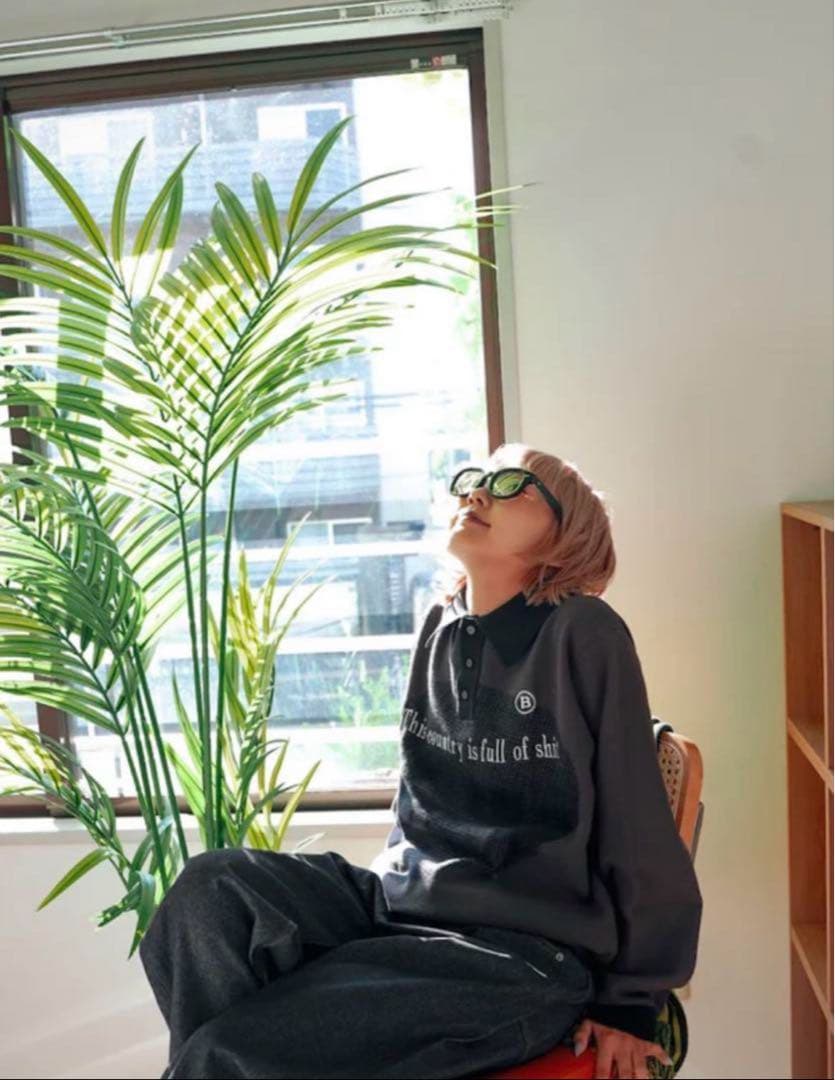 トップス Beck and call dot vector long kint polo