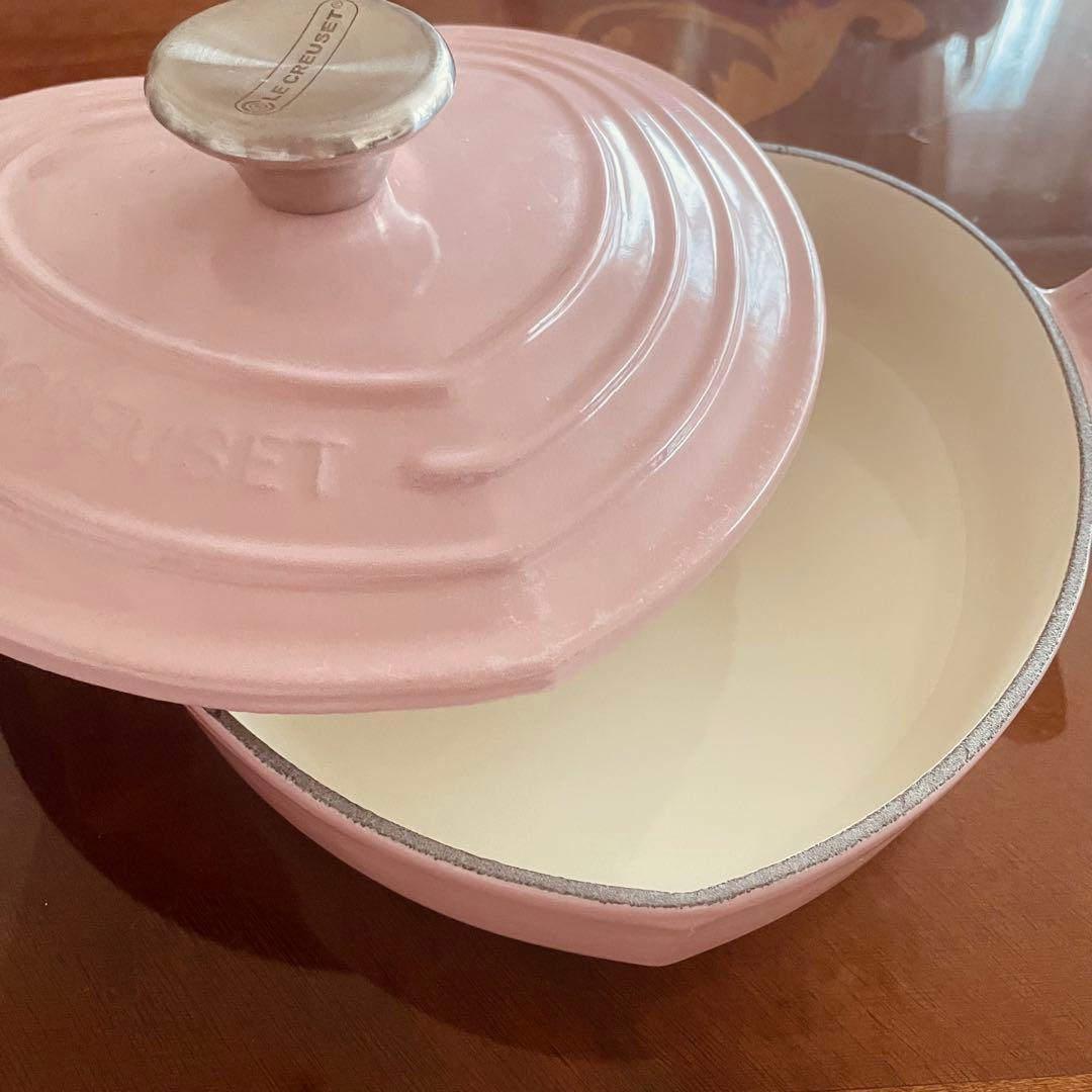 Le Creuset ハート型 ココット・ダムール ピンク