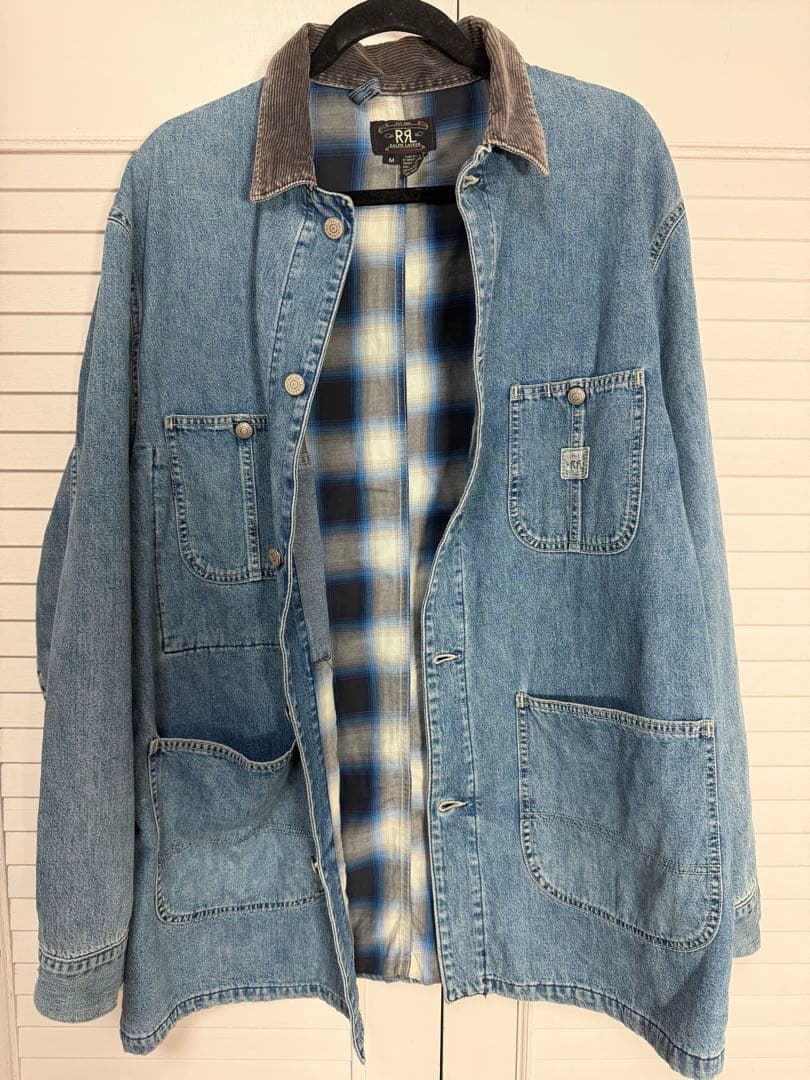 RRL ダブルアールエル カバーオール M コーデュロイ襟 三つ星タグ90年代