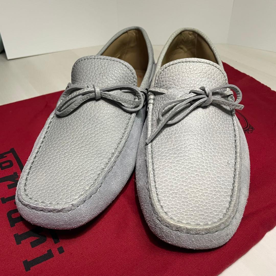 美品☆トッズ☆ゴンミーニ☆ドライビングシューズ☆グレー☆本革☆フェラーリ仕様