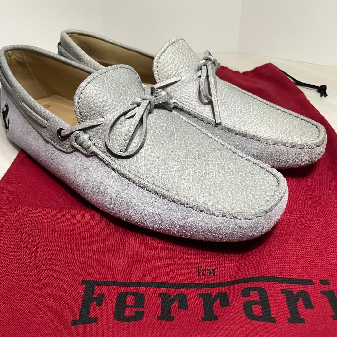 美品☆トッズ☆ゴンミーニ☆ドライビングシューズ☆グレー☆本革☆フェラーリ仕様