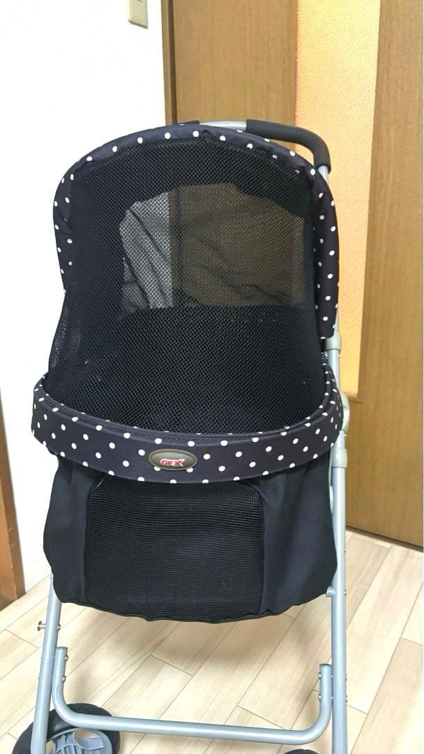 ジェックス⭐︎わんわんカート多頭用⭐︎耐荷重20kgまで⭐︎ブラックGEX 水玉