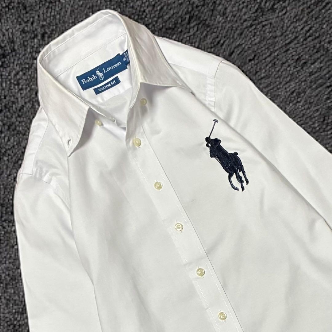 レア　Ralph Lauren ホワイト 長袖ビッグポニーシャツ