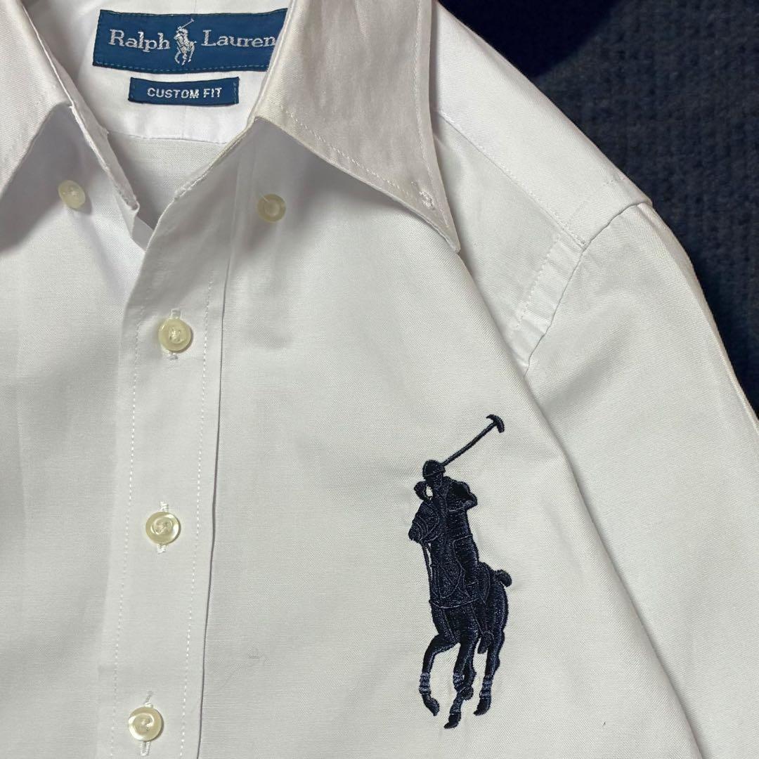 レア　Ralph Lauren ホワイト 長袖ビッグポニーシャツ