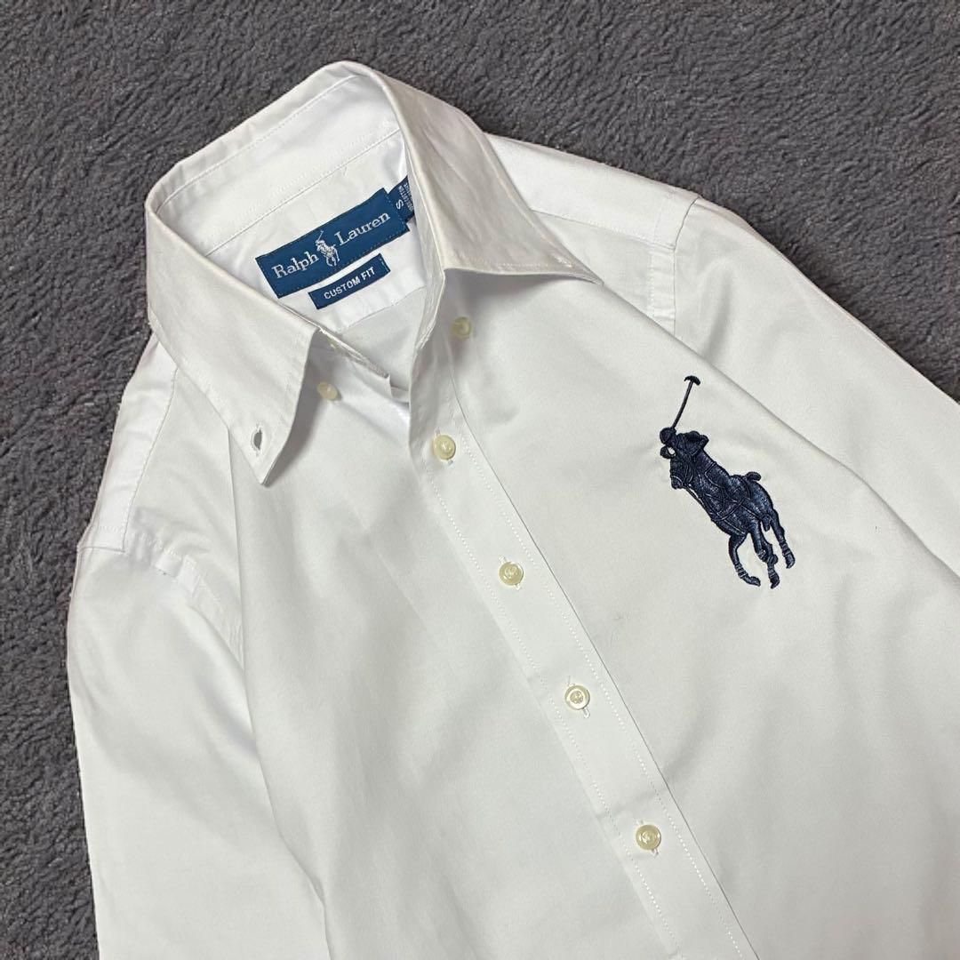 レア　Ralph Lauren ホワイト 長袖ビッグポニーシャツ
