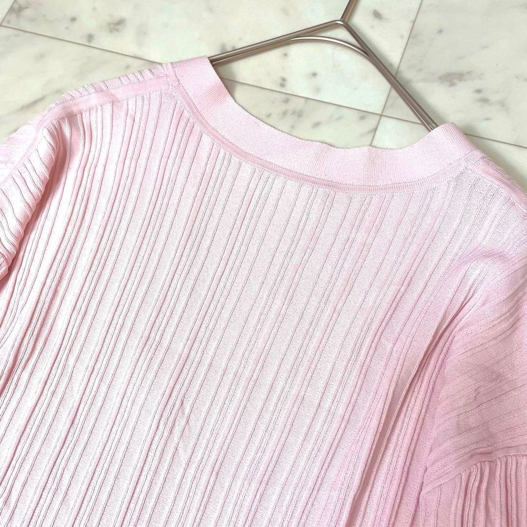 【未使用級】セオリーリュクス 24SS LEVI カーディガン 洗える Mピンク