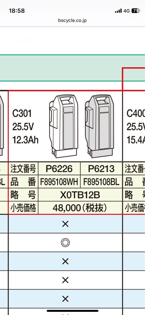 新品未使用　ヤマハ　ブリヂストン電動アシスト自転車用バッテリー 12.3Ah