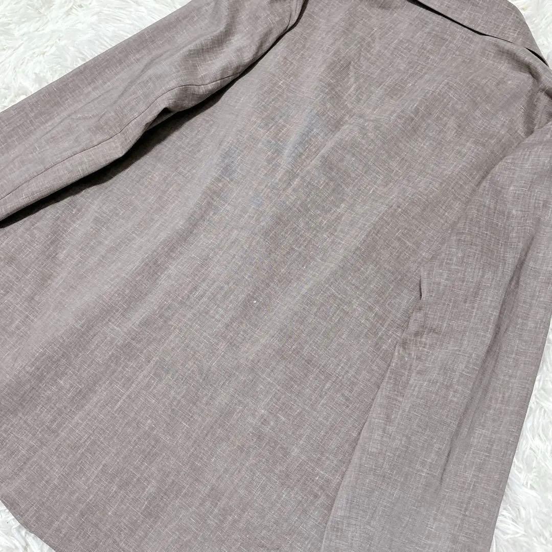 美品☆NOBLE　麻ストレッチダブルブレストジャケット　金ボタン　38