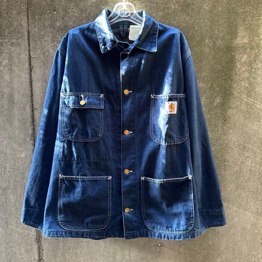 【USA製】carhartt デニム チョアコート 星タグ 8C 38