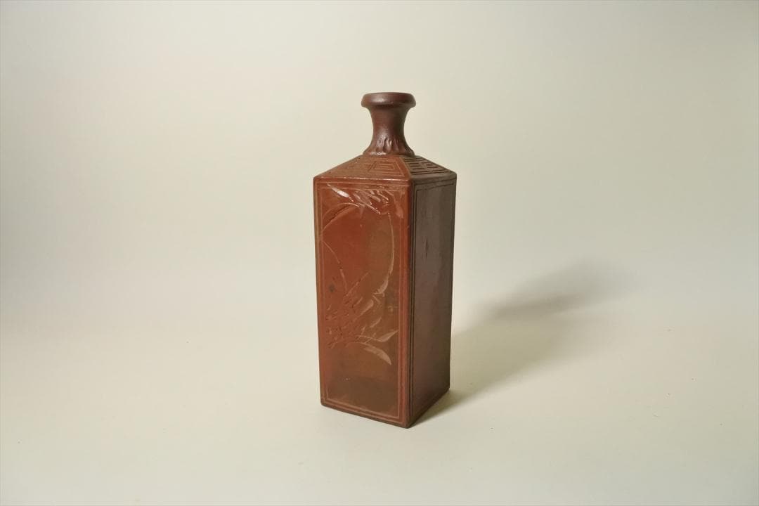 明治時代　備前　角徳利　酒器　骨董品　アンティーク　e