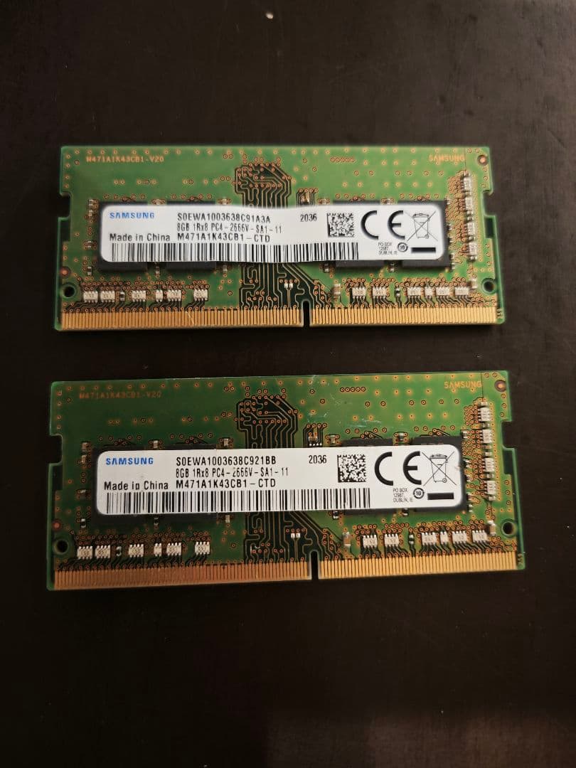 Samsung PC4 8GB*2枚 M471A1K43CB1-CTD