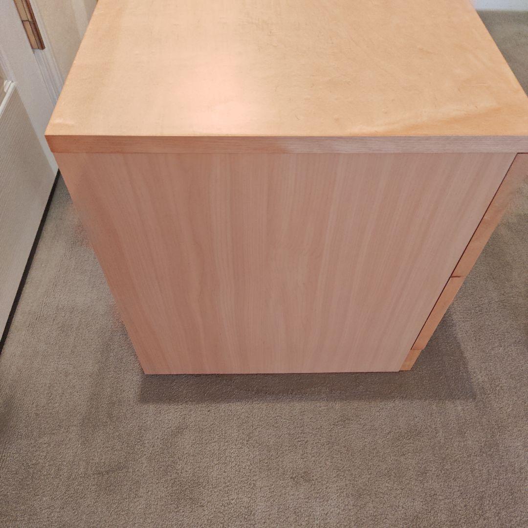 無印良品　木製２段チェスト （つまみは取り替えています）