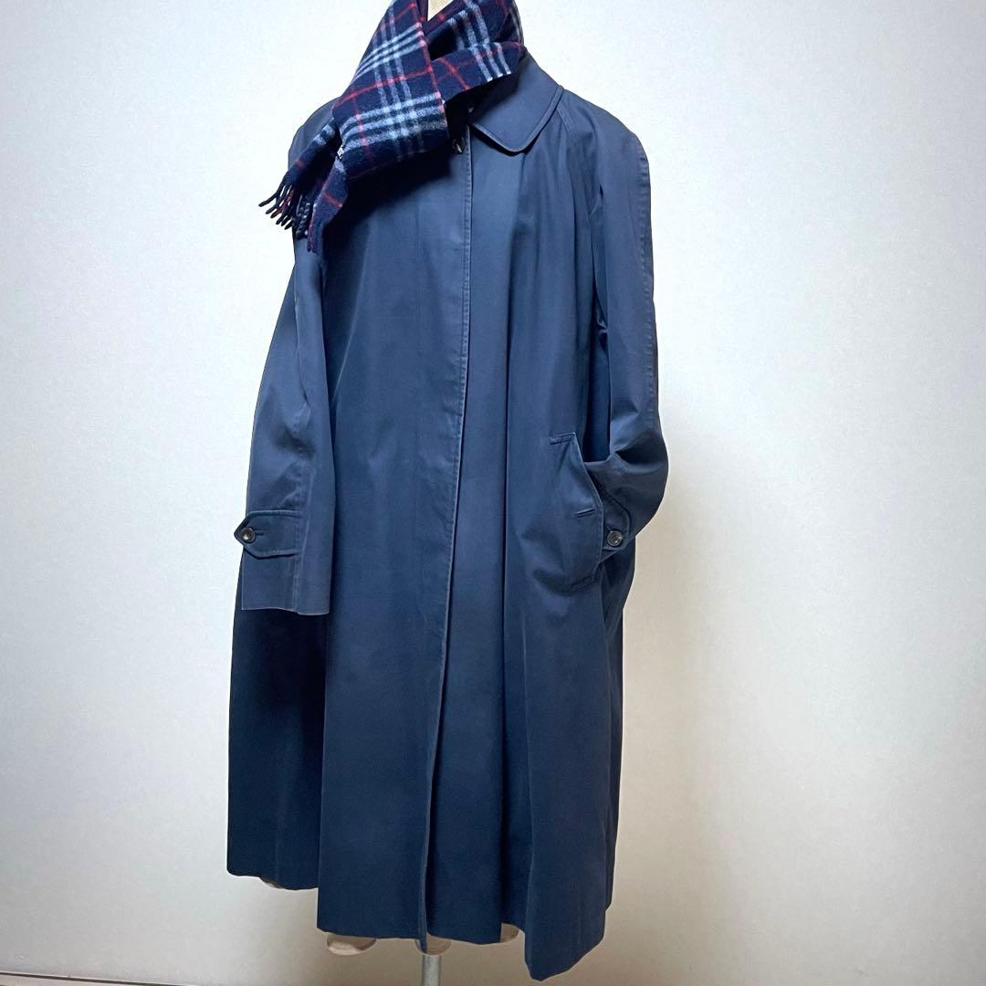 希少✨️BURBERRYs ヴィンテージ ノバチェック ステンカラーコートロング紺