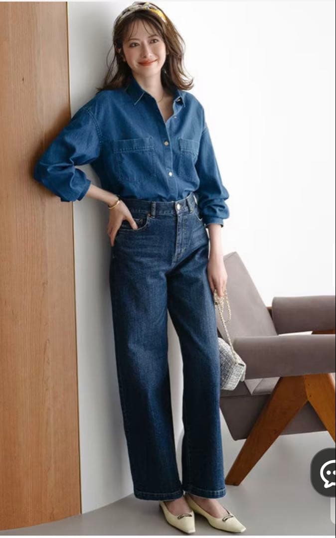VERY・Oggi掲載】23区DENIM ストレッチ ワイドパンツ