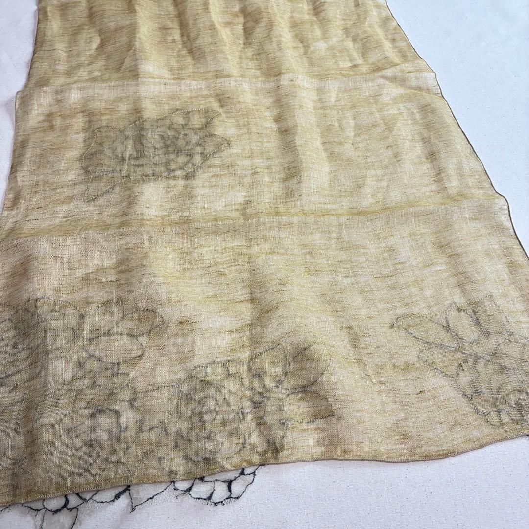 1-18.美品 Fil D'araignee リネンストール　フラワーレース