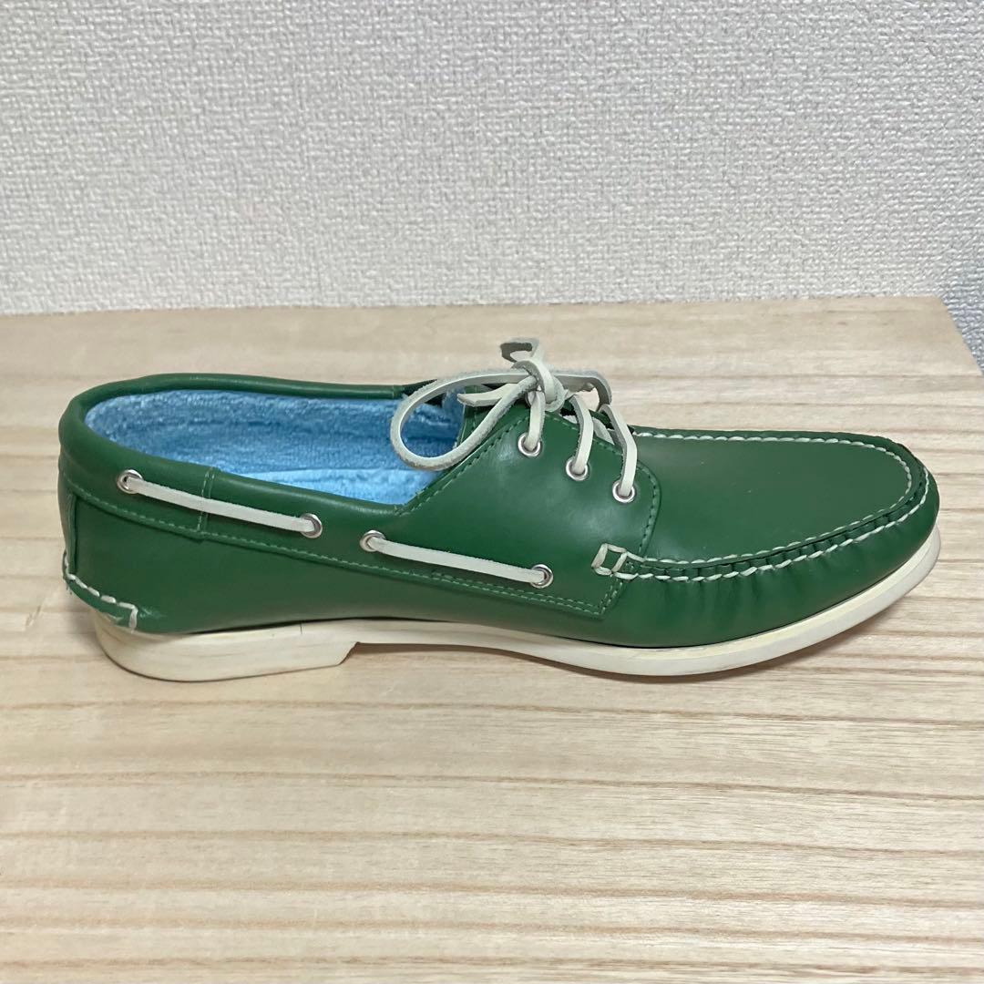 希少 極美品 三陽山長 デッキシューズ ダークグリーン 25.5cm
