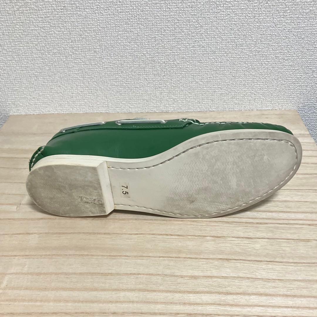 希少 極美品 三陽山長 デッキシューズ ダークグリーン 25.5cm