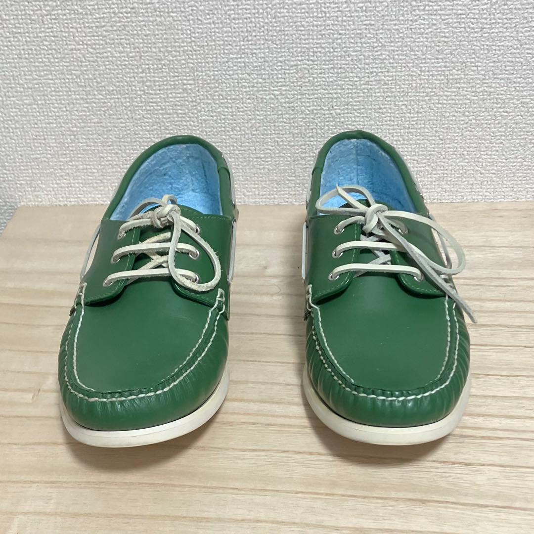 希少 極美品 三陽山長 デッキシューズ ダークグリーン 25.5cm