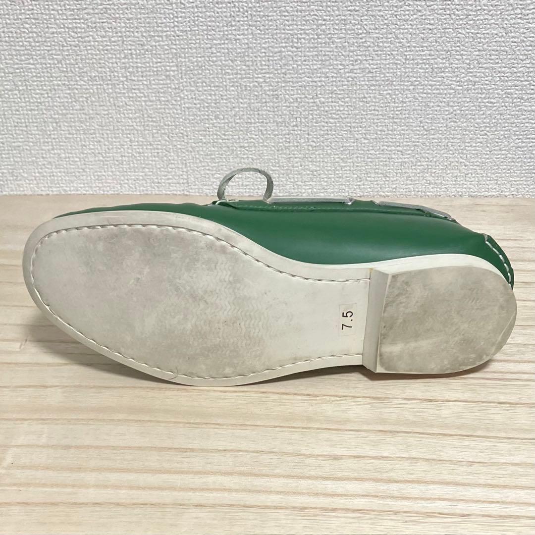 希少 極美品 三陽山長 デッキシューズ ダークグリーン 25.5cm