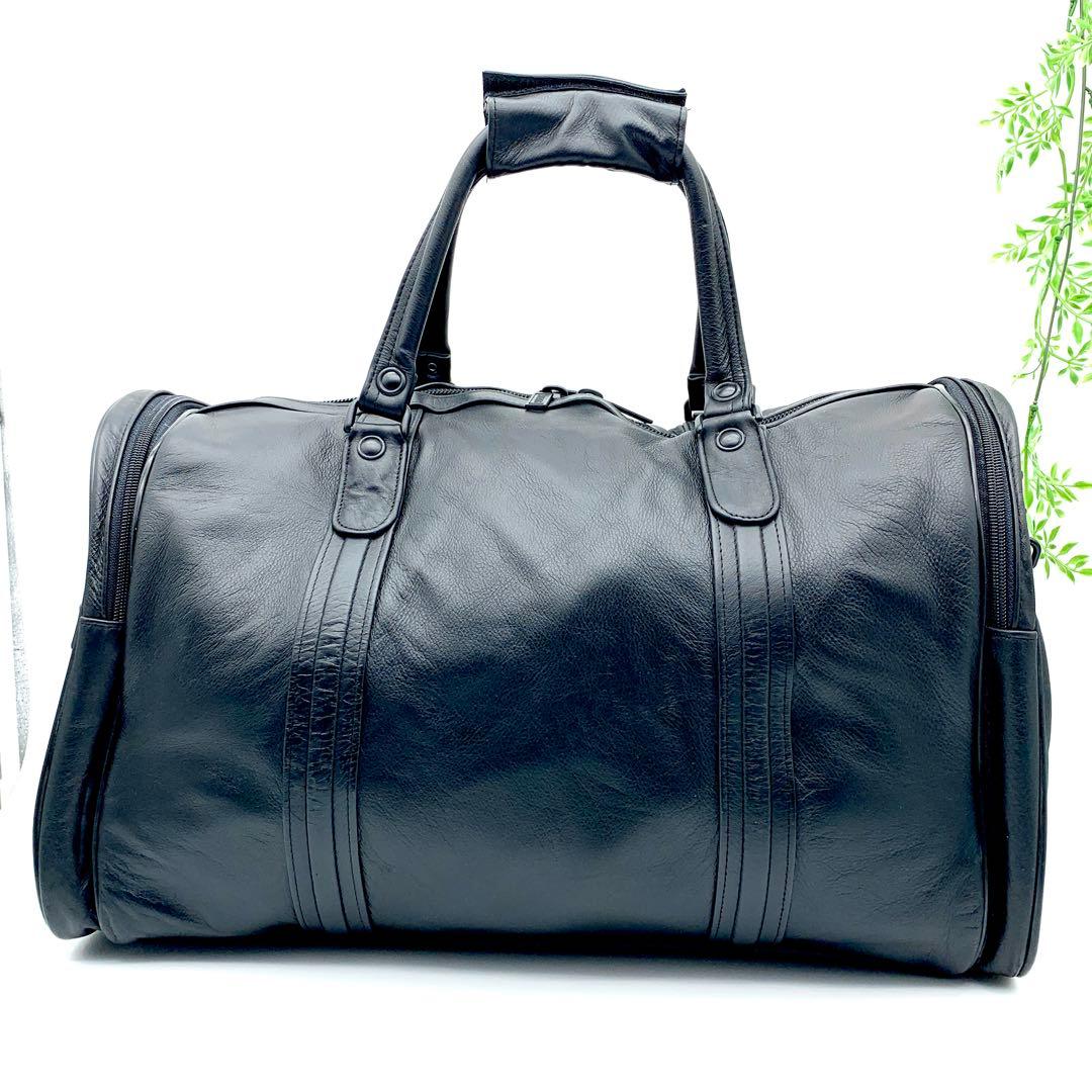 【美品】ARGADIS レザー ボストンバッグ 2WAY 大容量 ブラック