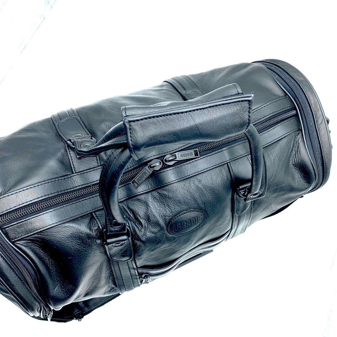 【美品】ARGADIS レザー ボストンバッグ 2WAY 大容量 ブラック