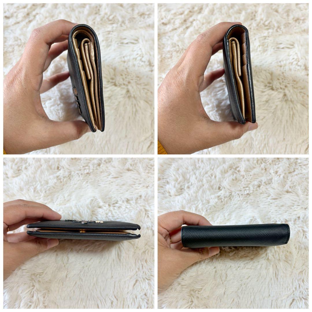 ✨正規品✨ PRADA プラダ　二つ折り財布　サフィアーノレザー　ゴールド金具