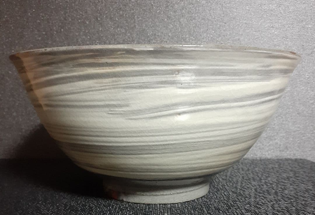 萬古焼　菰山窯　【宮田豊】造　花三島　彫り三島　刷毛目　菓子鉢　菓子器　茶道具