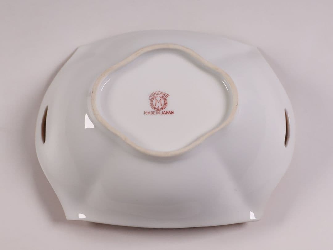 【CM295】オールドノリタケ 草花 ラスター彩 皿 小鉢 耳付 日本 陶磁器