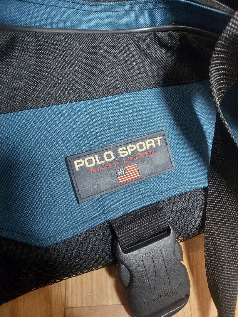 Polo Sport ボストンバッグ 紺 白 赤 星条旗 ナイロン