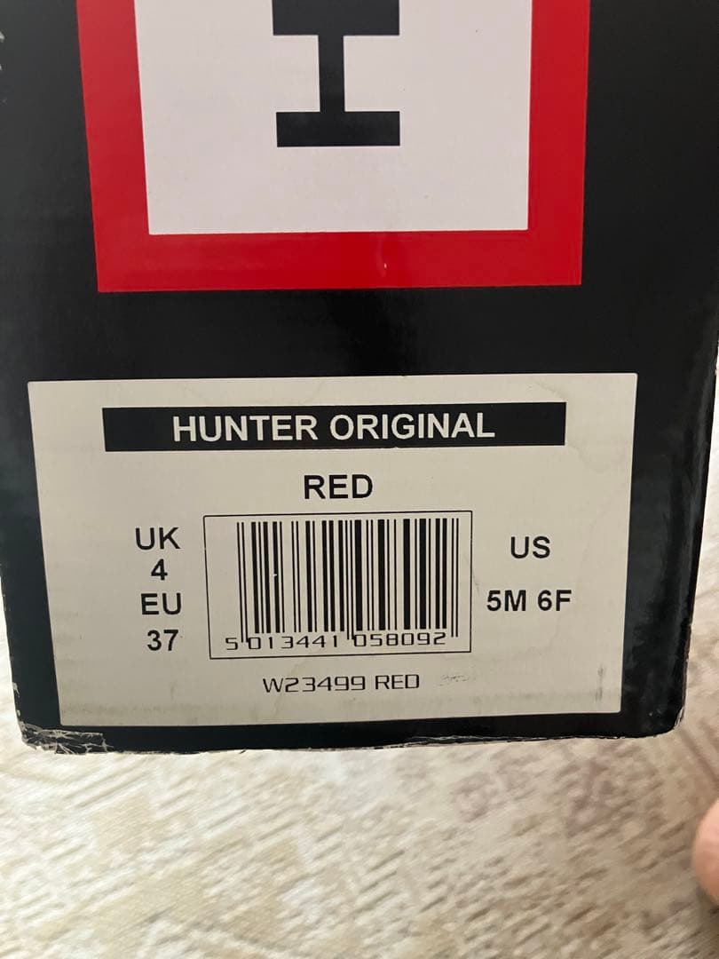 HUNTER 赤 長靴　レインブーツ　レッド　23cm
