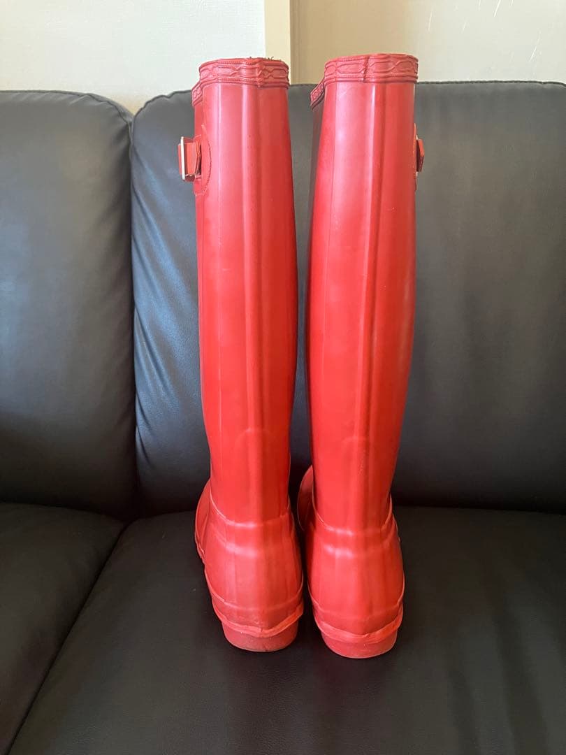 HUNTER 赤 長靴　レインブーツ　レッド　23cm