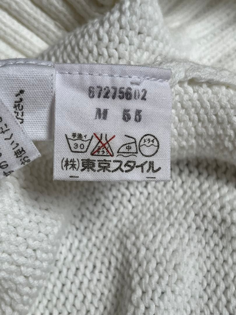 【美品】ラルフ・ローレン　定番人気ポロニット　サマーニット　白　半袖　ポロシャツ