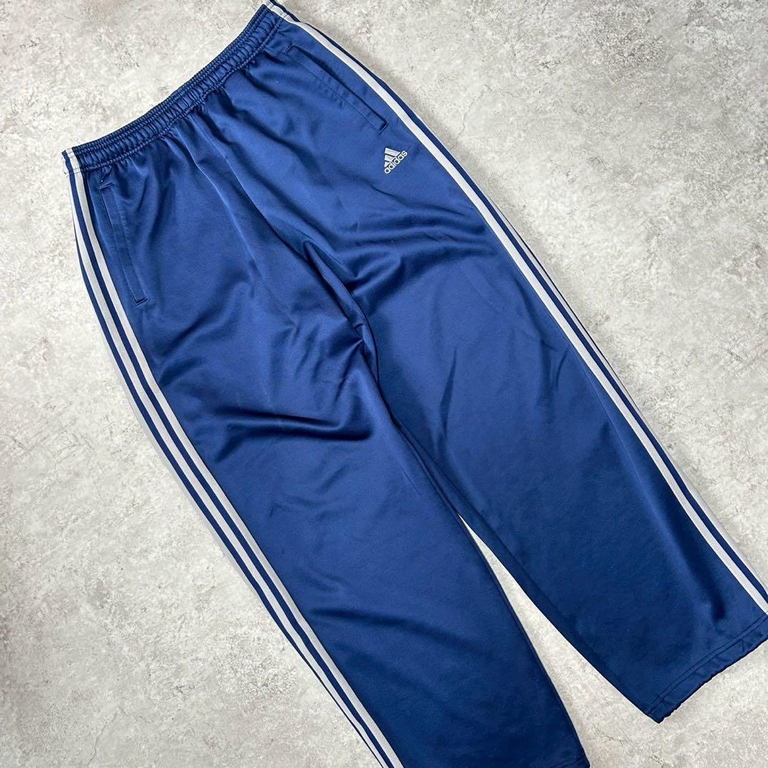 妖*魚様 y2k adidas トラックパンツ ワイド ネイビー パフォーマンス