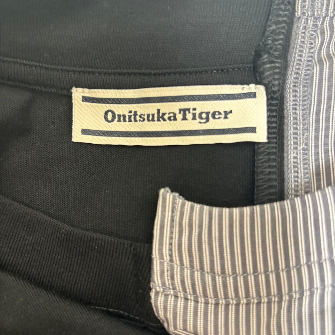 【未使用品】オニツカタイガー　ユニセックス　Tシャツ　Mサイズ　ブラック　グレー