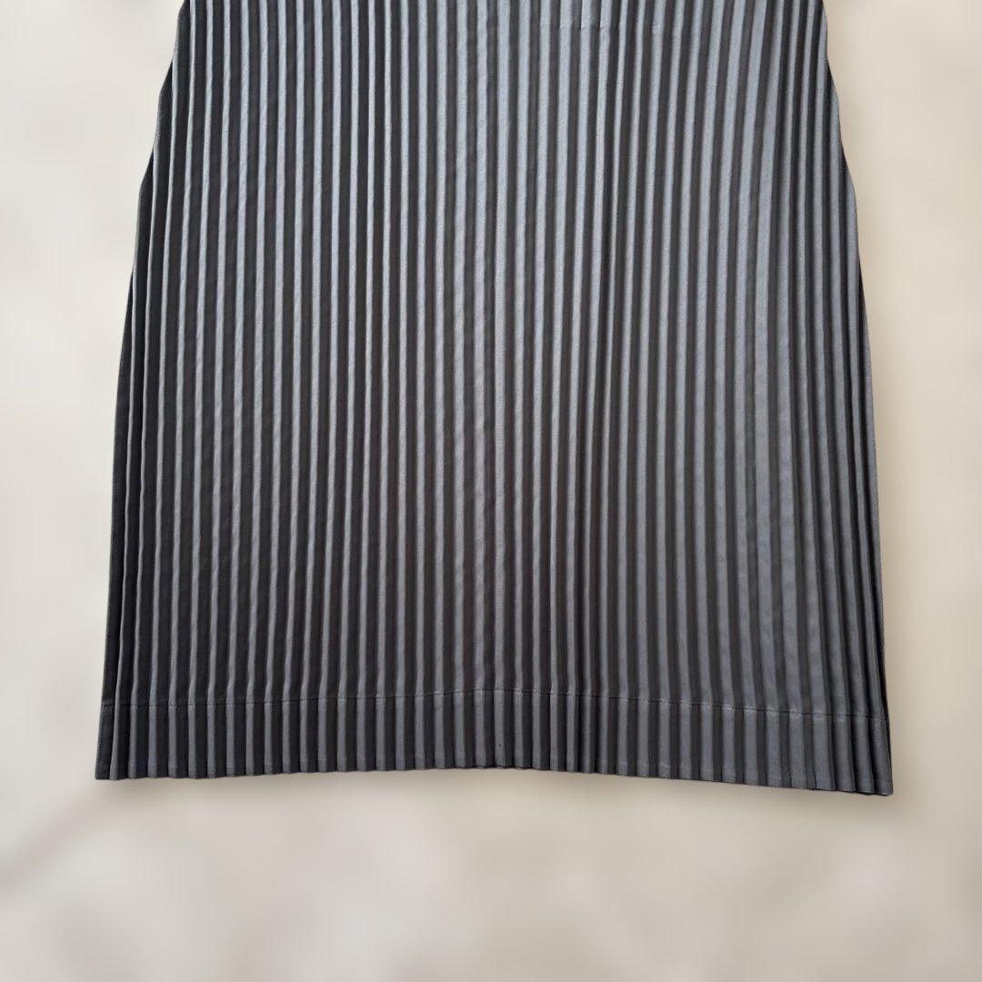 【バルーン型】美品　イッセイミヤケ　プリーツロングスカートM ダークグレー
