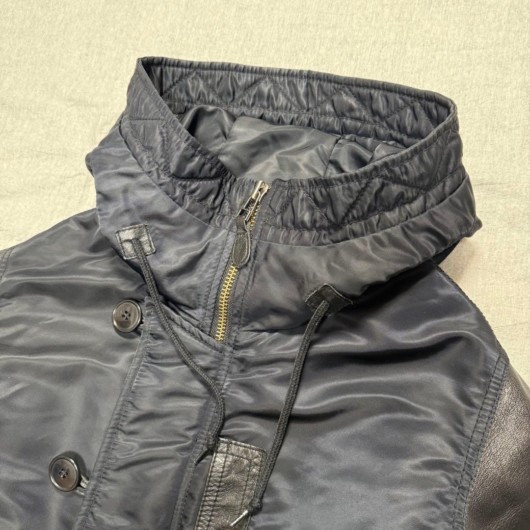 【良品】アルファインダストリーズ ナノユニバース別注 MA-1 レザー切替 M