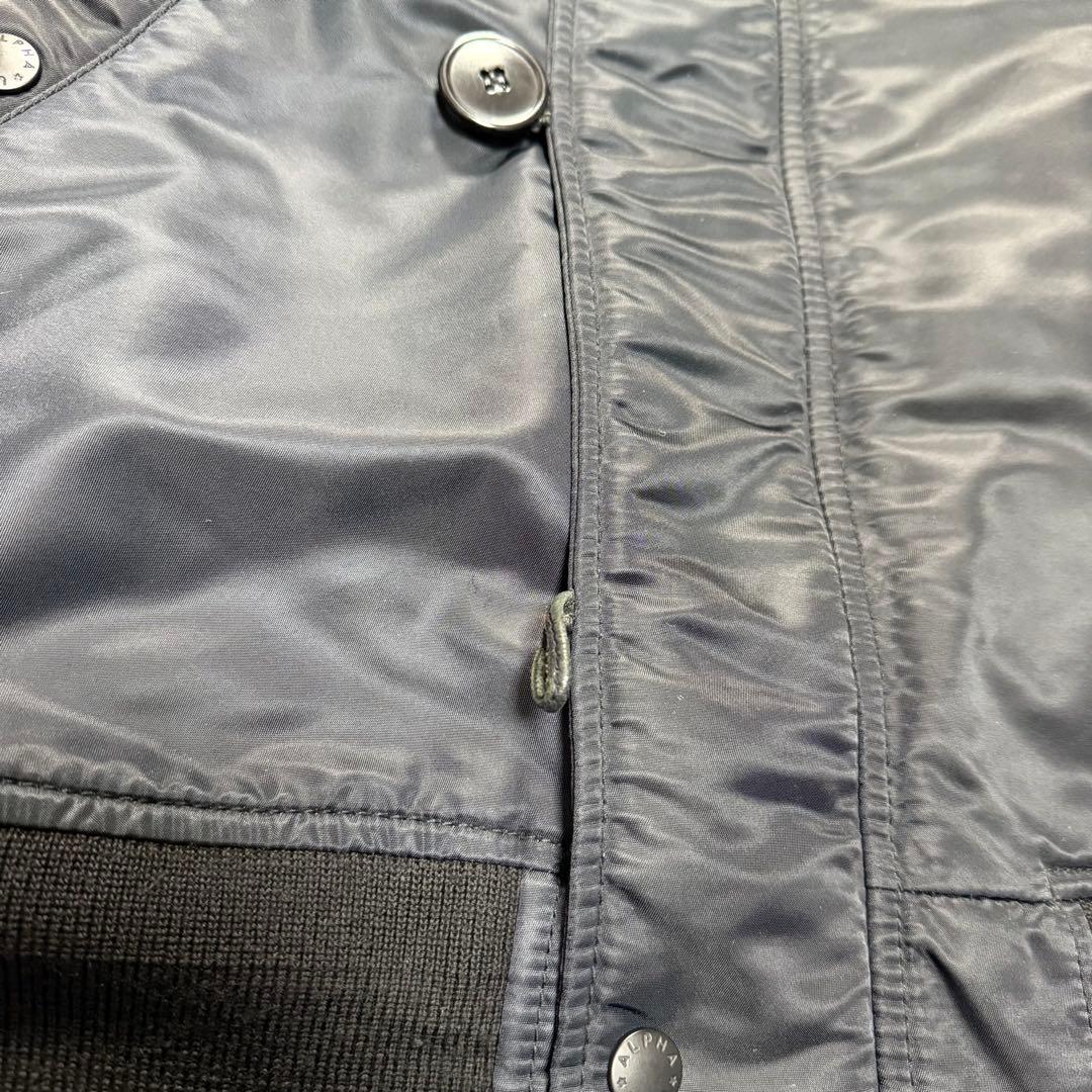 【良品】アルファインダストリーズ ナノユニバース別注 MA-1 レザー切替 M