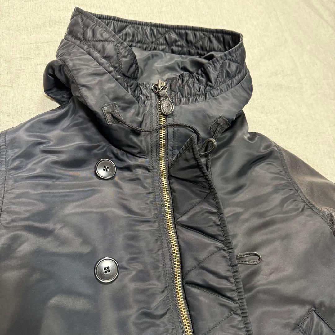 【良品】アルファインダストリーズ ナノユニバース別注 MA-1 レザー切替 M