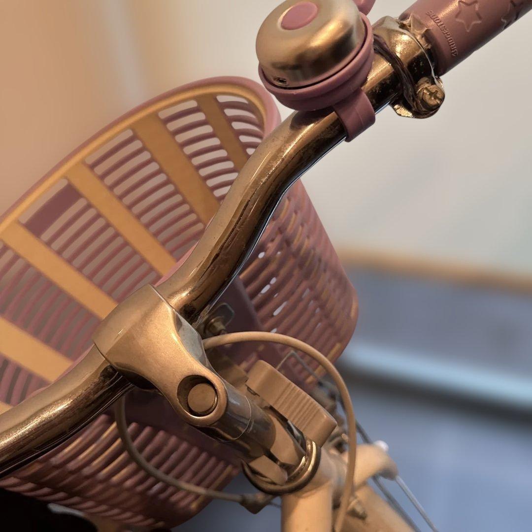 【直接渡し限定】子供用自転車 紫色 前バスケット付き