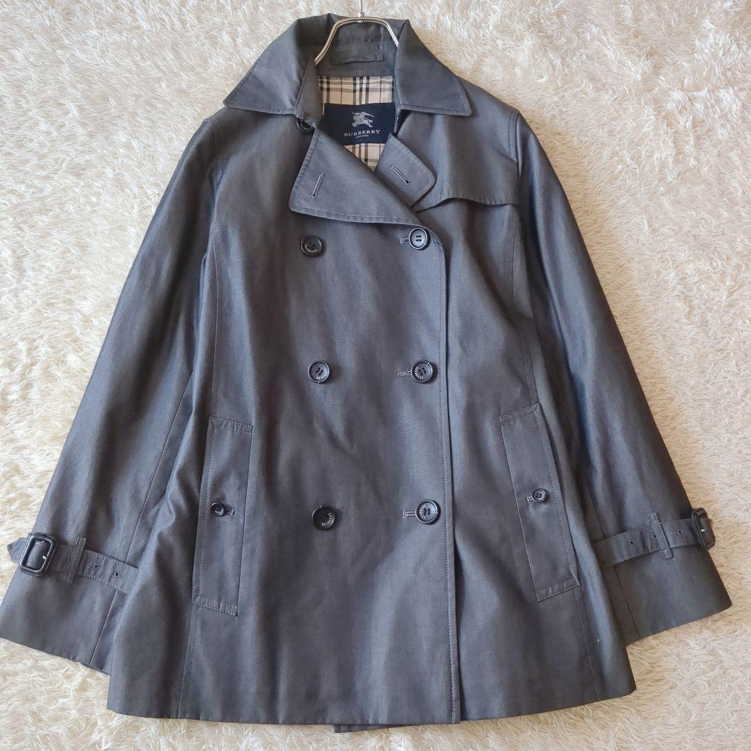 美品♥バーバリー ノバチェック トレンチコート ダブル　ベルト 9 M