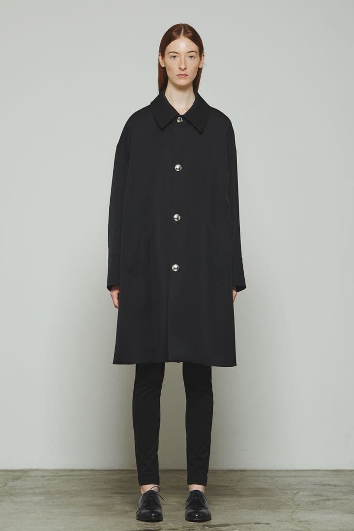 THE RERACS ミドル バルカラーコート 黒 38 ザ・リラクス