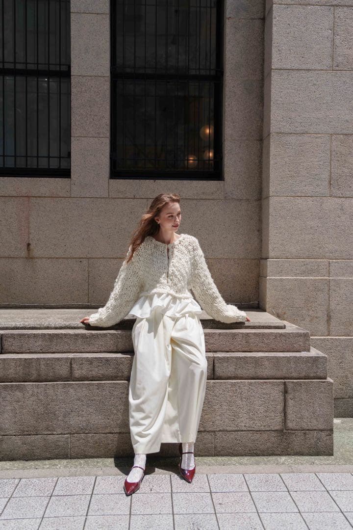 Acka. frill hand knit cardigan新品未使用タグ付き
