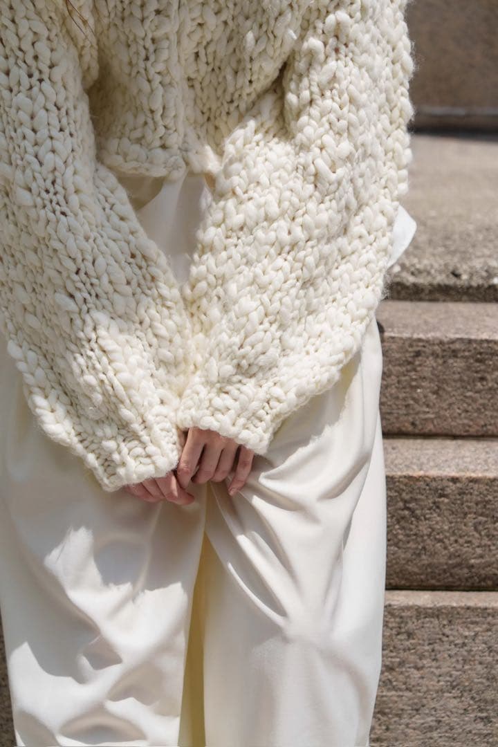 Acka. frill hand knit cardigan新品未使用タグ付き