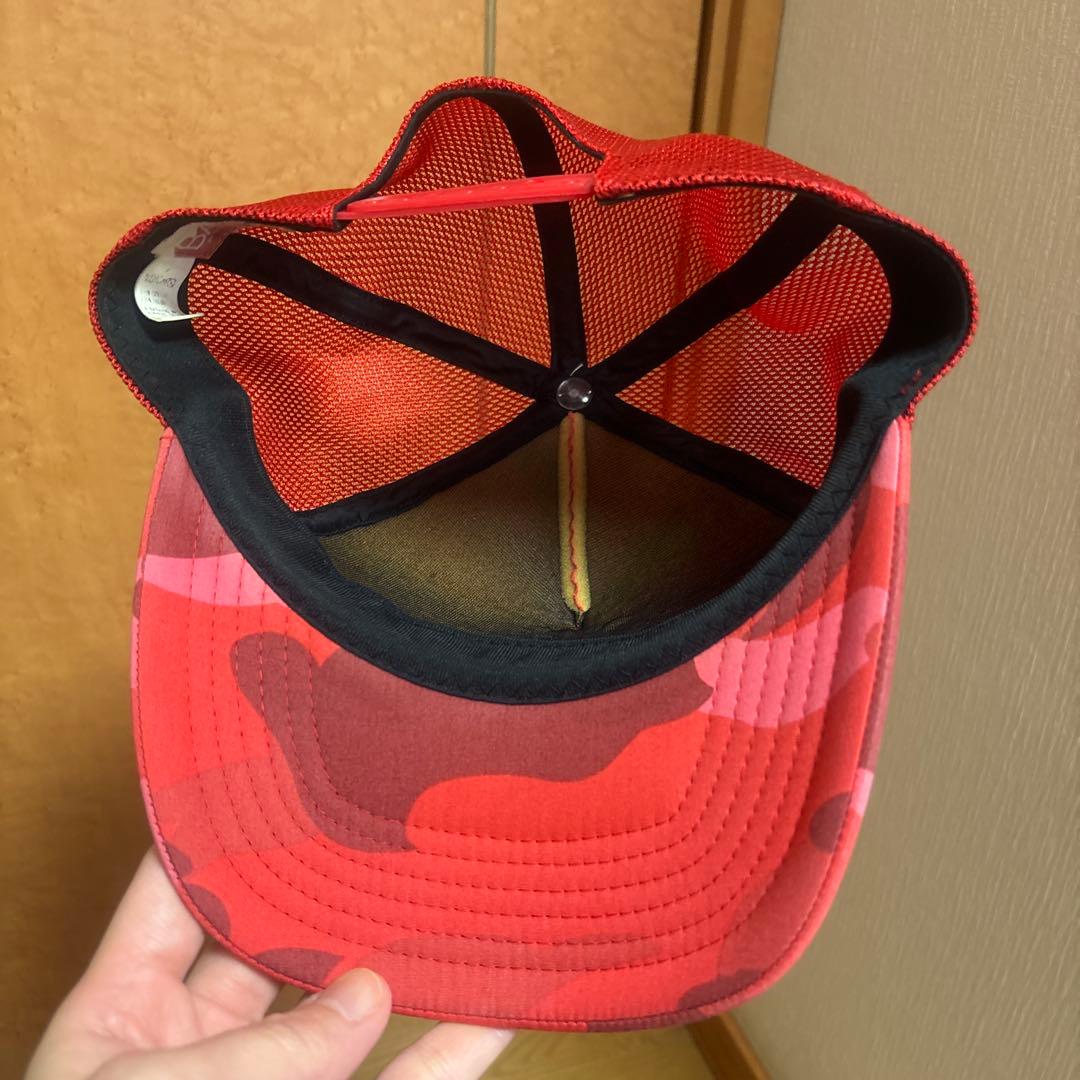 A BATHING APE カモメッシュキャップ　レッド